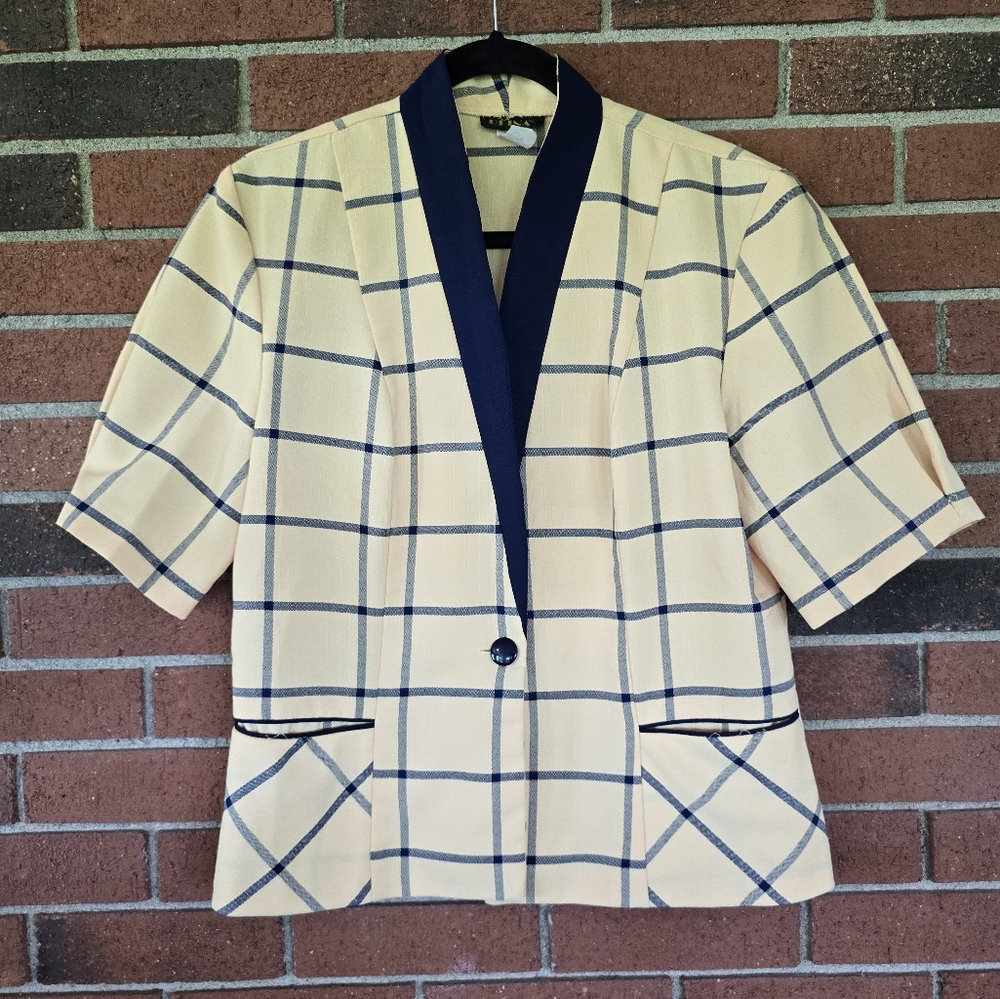 Vintage Reina Blazer‎ Top Size Medium Cher Clueless 90s Yellow Blazer
